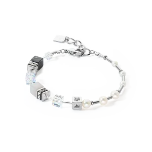 Bracelet GeoCUBE® Fusion Precious Pearl Mix silver-grey