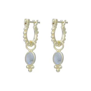 Camille Gold Rainbow Moonstone Hoop Earrings