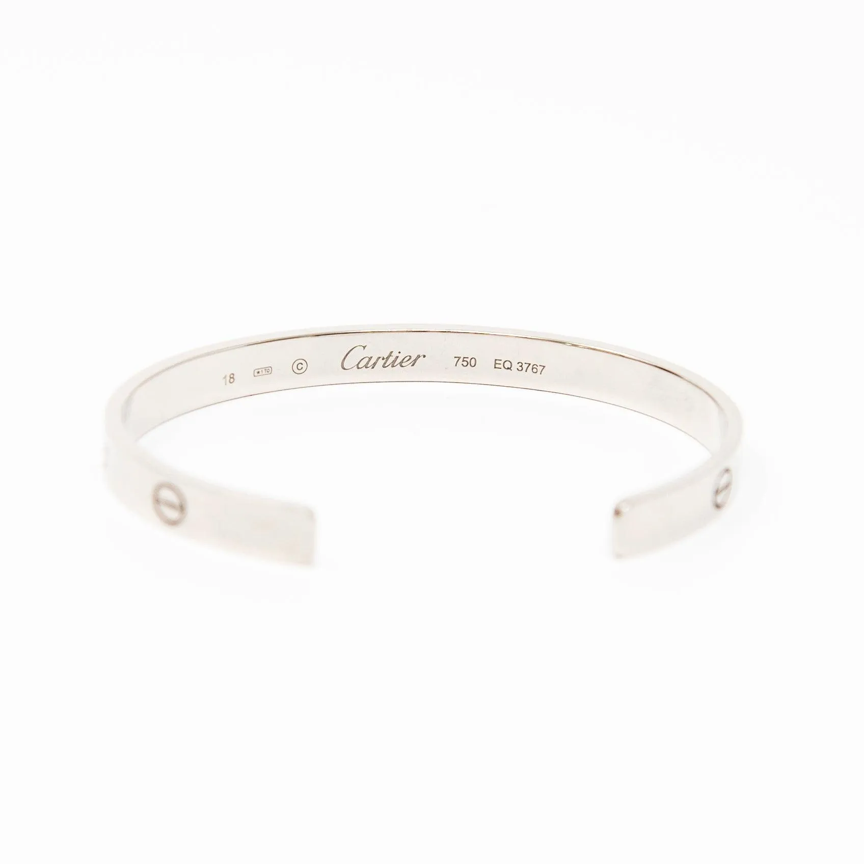 Cartier White Gold Love Cuff 18