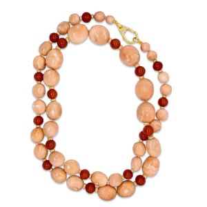 Carved Coral Bead Necklace