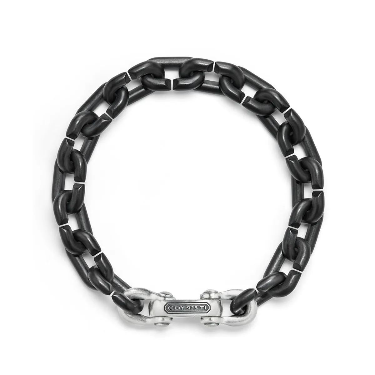 Chain Link Bold Bracelet with Black Titanium