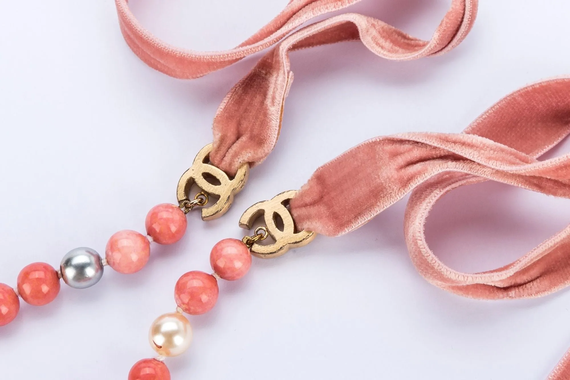 Chanel Coral Color Necklace