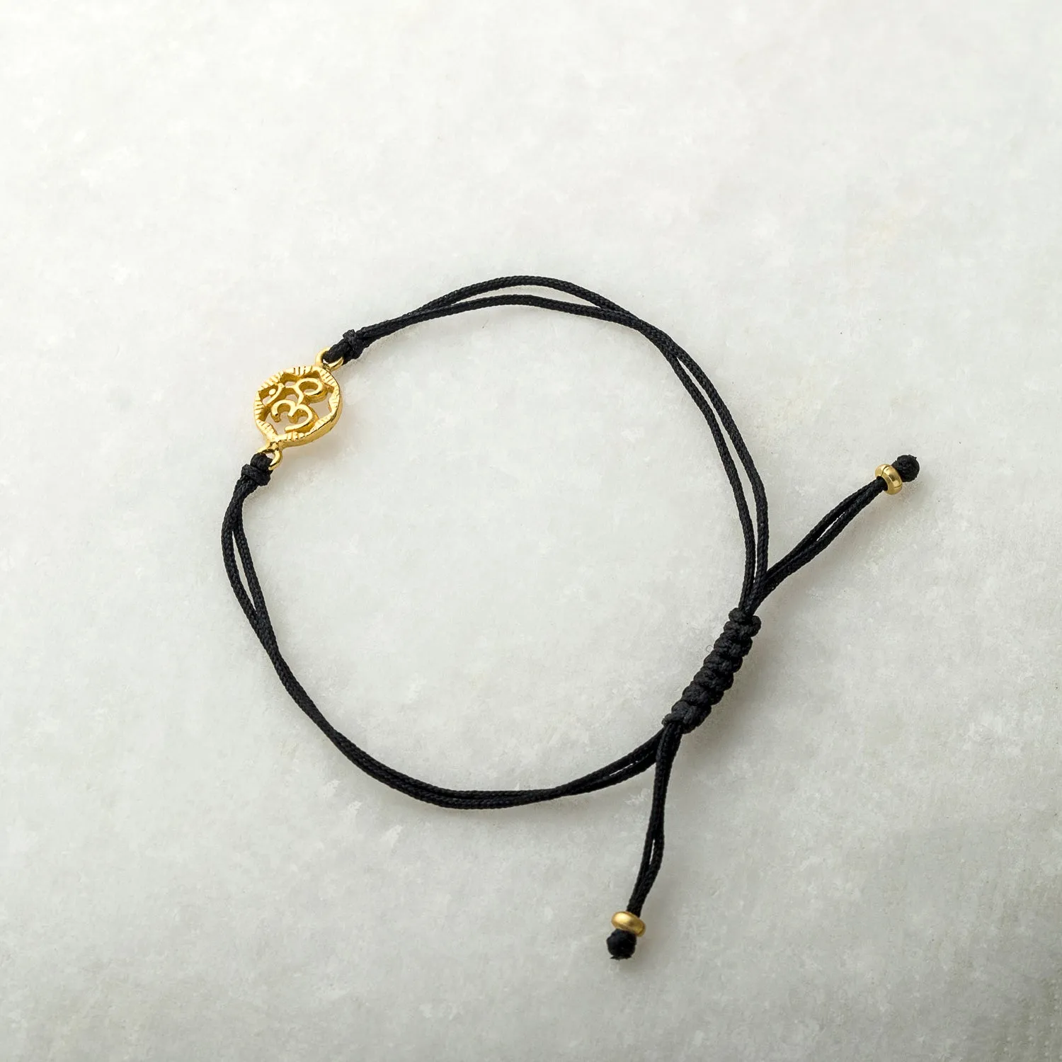 Circular Om Braided Bracelet , Gold Vermeil