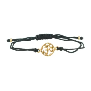 Circular Om Braided Bracelet , Gold Vermeil