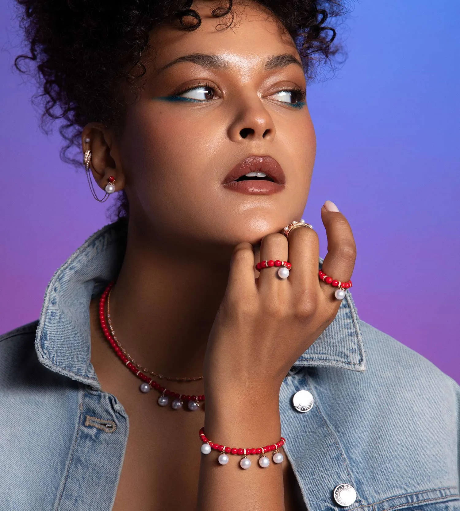 Coral perlée necklace
