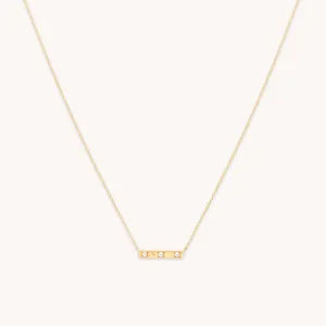 Cosmic Star Topaz Bar Necklace in Solid Gold
