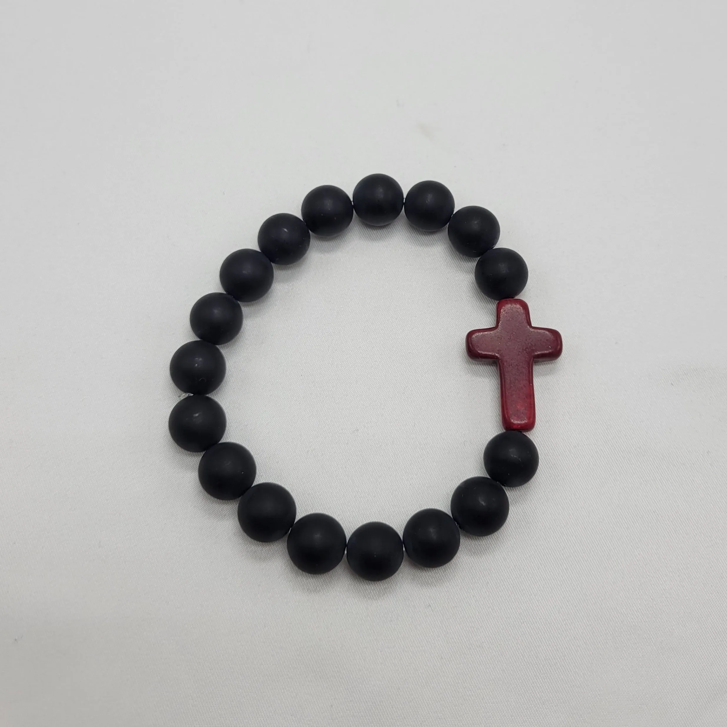 Cross and Onyx Bracelet