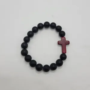 Cross and Onyx Bracelet