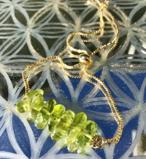 Dainty Bracelet Genuine Peridot Crystals