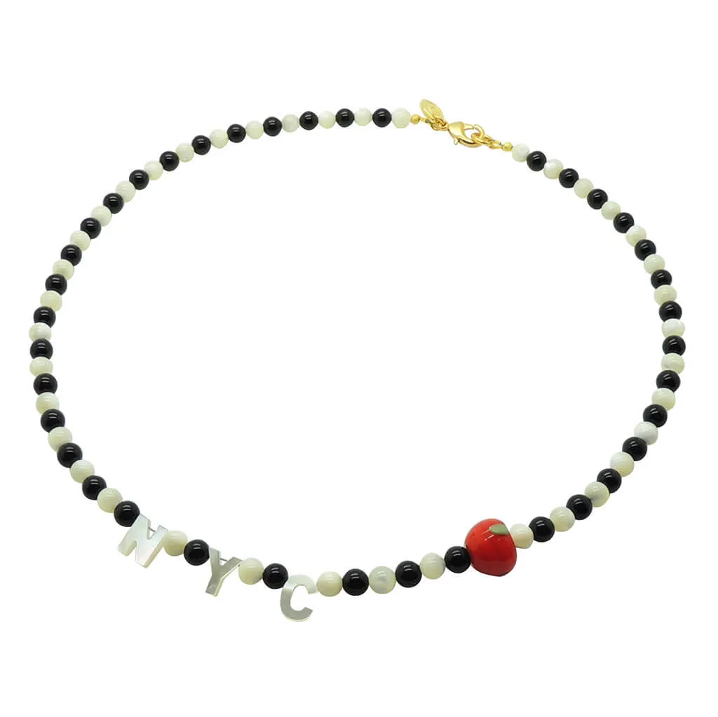 Destination: NYC Mother of Pearl Shell Gemstone Bead Necklace