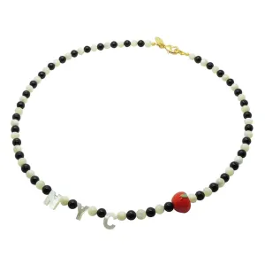 Destination: NYC Mother of Pearl Shell Gemstone Bead Necklace