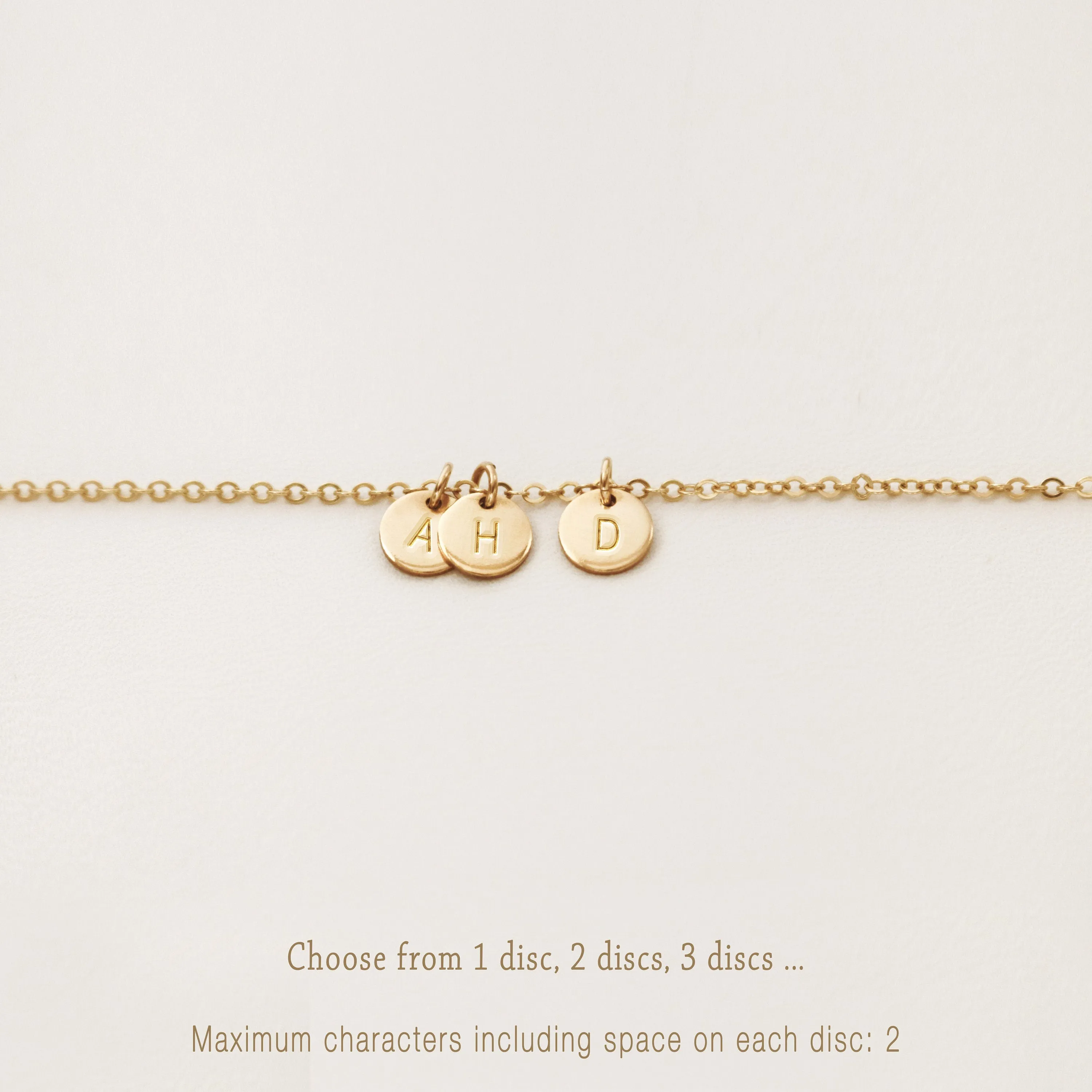 Disc Anklet, Customized Initial Anklet, Dainty Anklet, Ankle Bracelets, Personalized Anklet, Unisex, Gold Filled, Silver • ADV6M