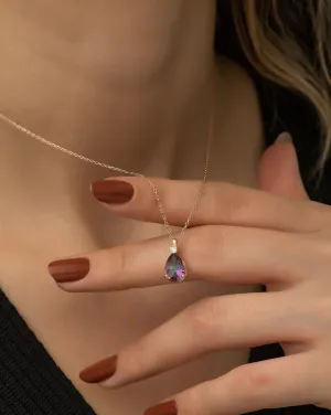 Drop Mystic Topaz Stone Necklace