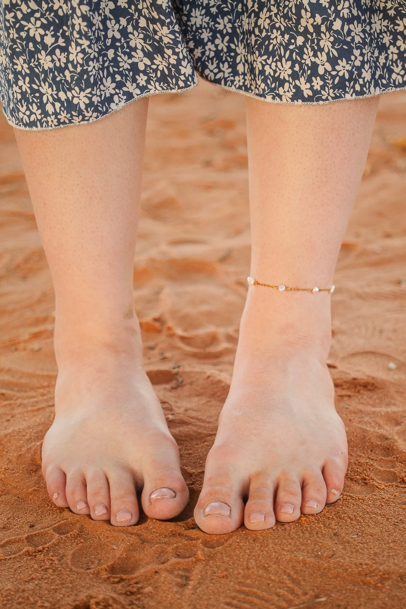 Evelynn Anklet in Freshwater Pearl