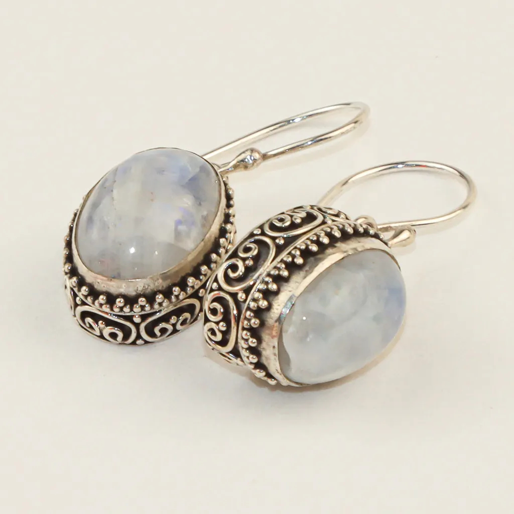 Filigree Moonstone Earrings