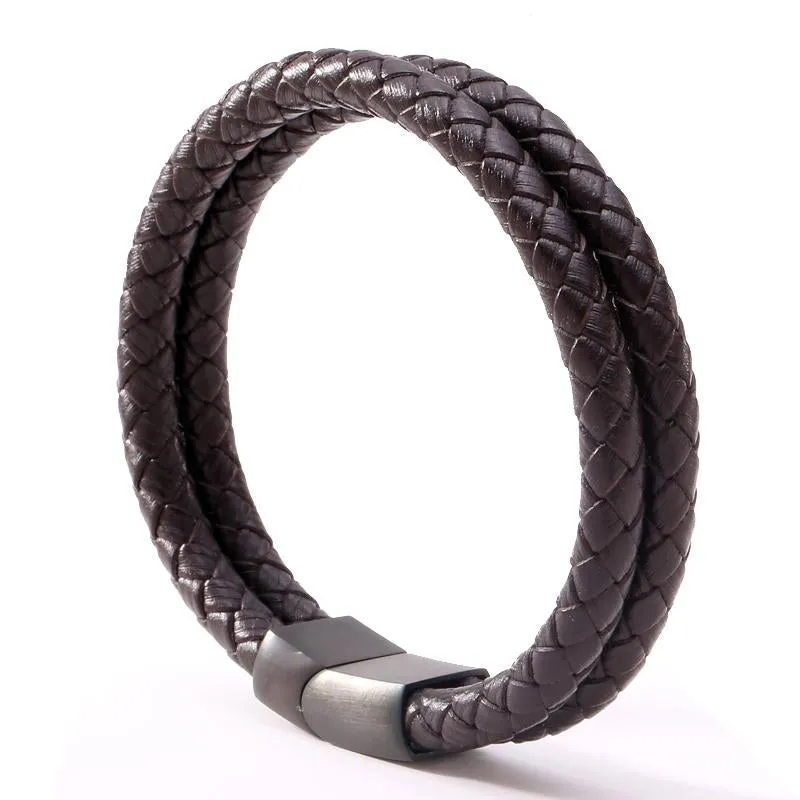 Genuine Leather Magnetic Buckle Bracelet