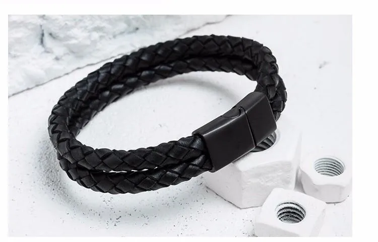 Genuine Leather Magnetic Buckle Bracelet