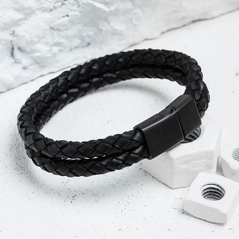 Genuine Leather Magnetic Buckle Bracelet