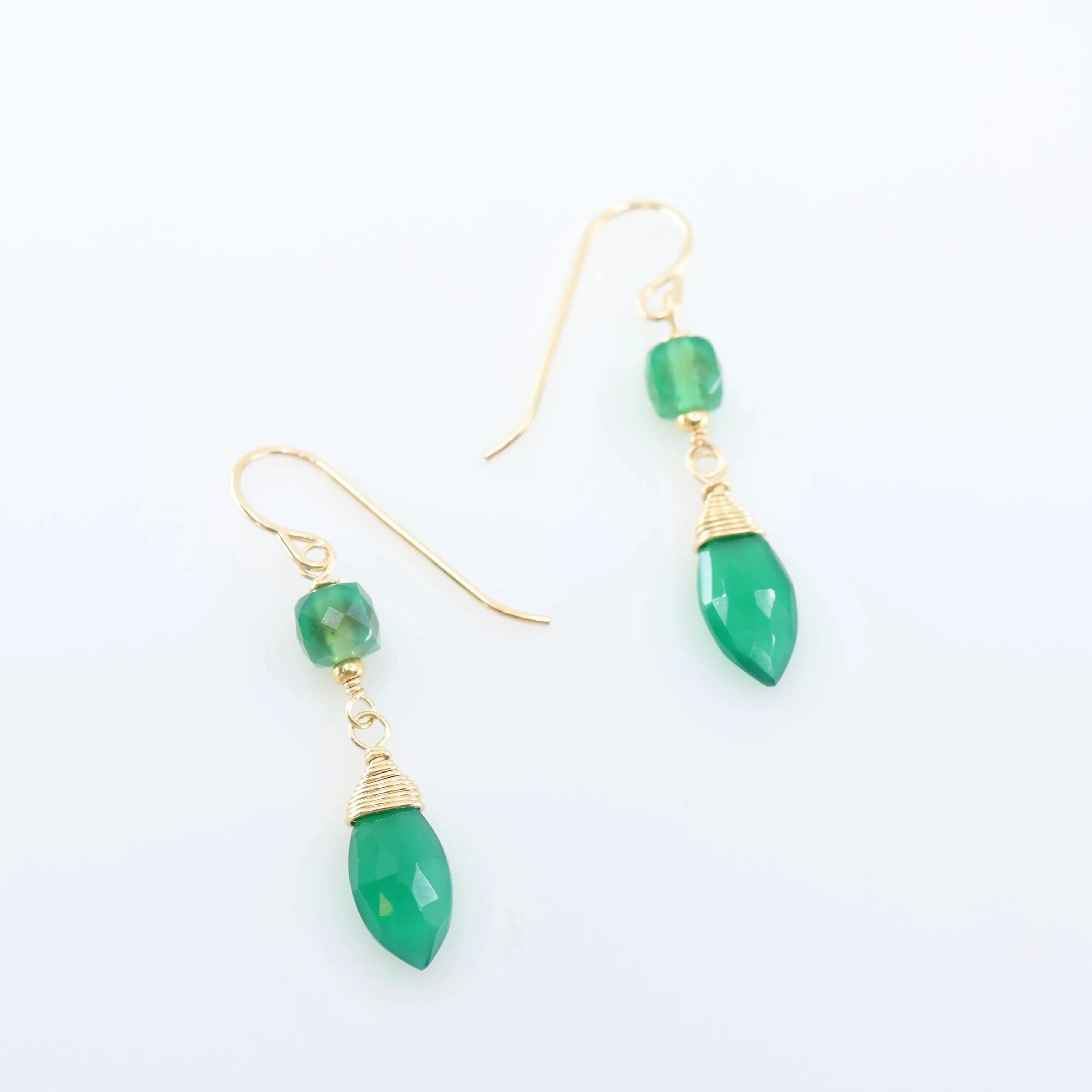 Green Onyx Marquis Drop Earrings