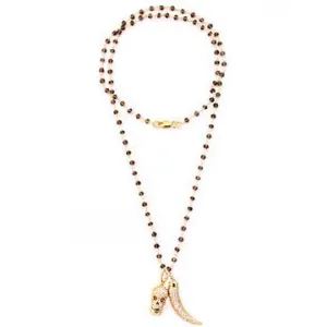 Greenwich Village Smokey Topaz with Gold Horn and Skull