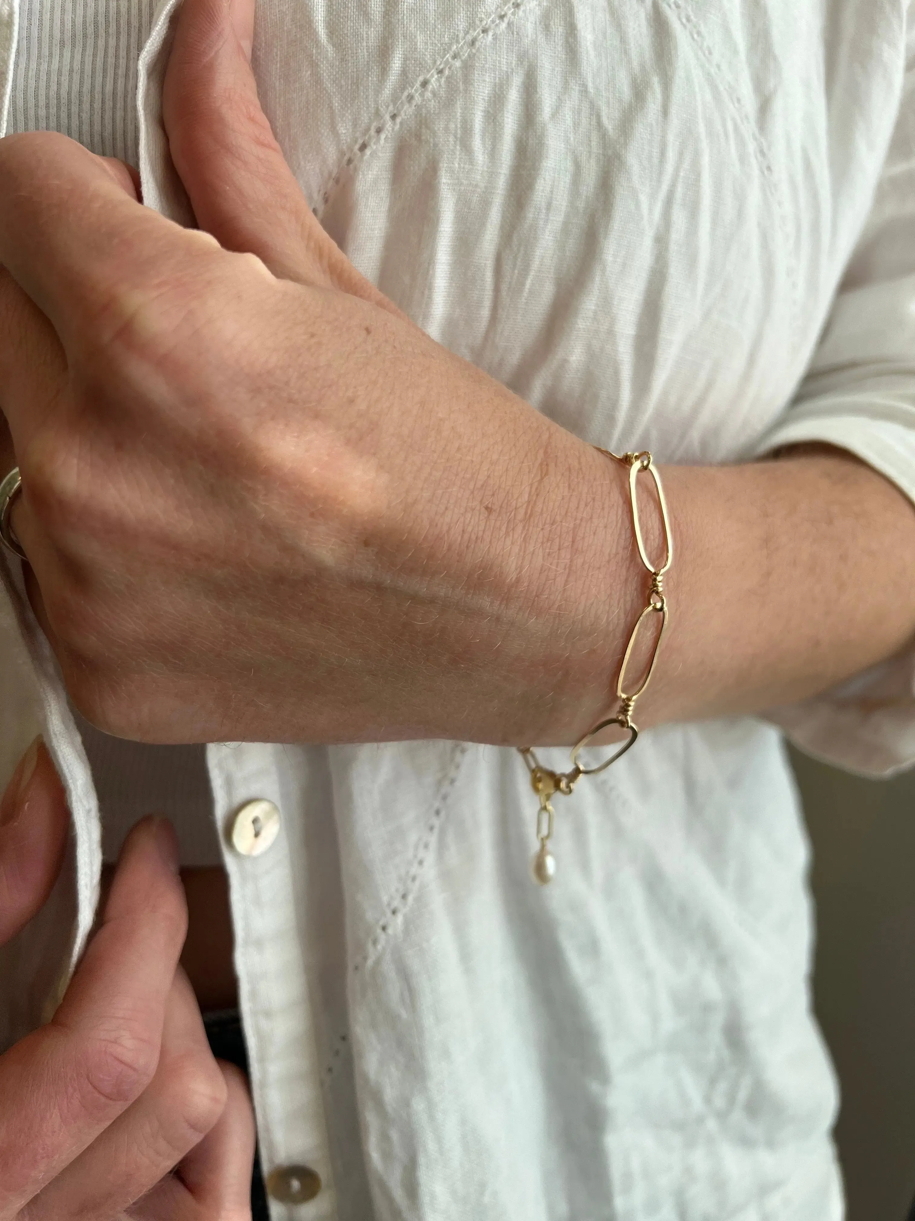 Hand Forged Paperclip Link Bracelet