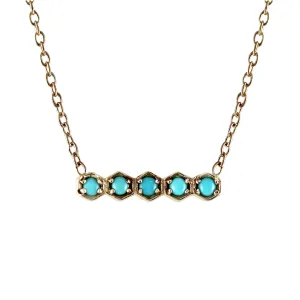 HEXAGONAL 5 TURQUOISE NECKLACE