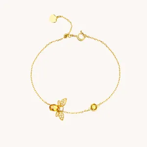 Honeybee Citrine Gold Bracelet W.