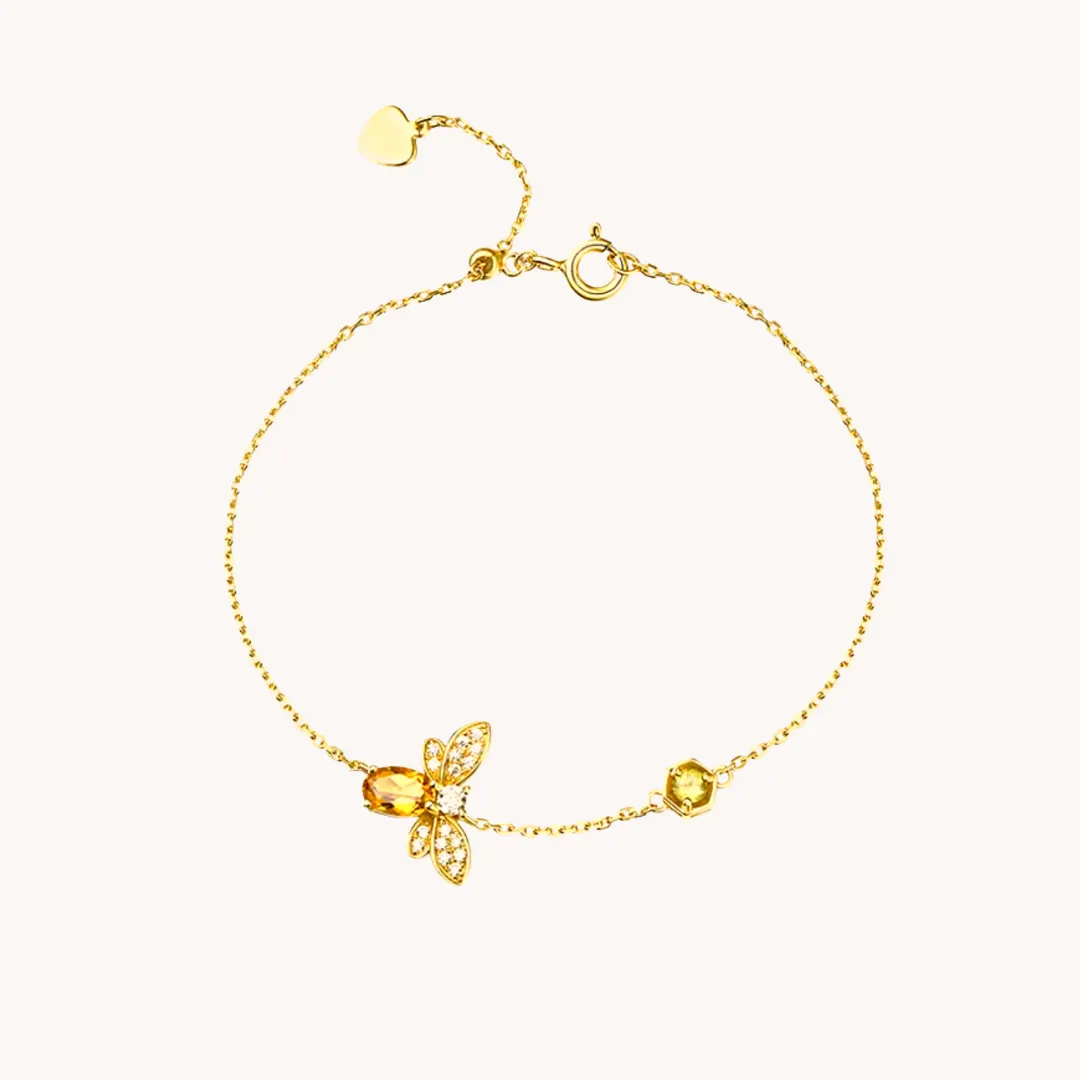 Honeybee Citrine Gold Bracelet W.