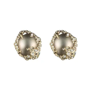 Imperial Crystal Lace Button Clip Earring