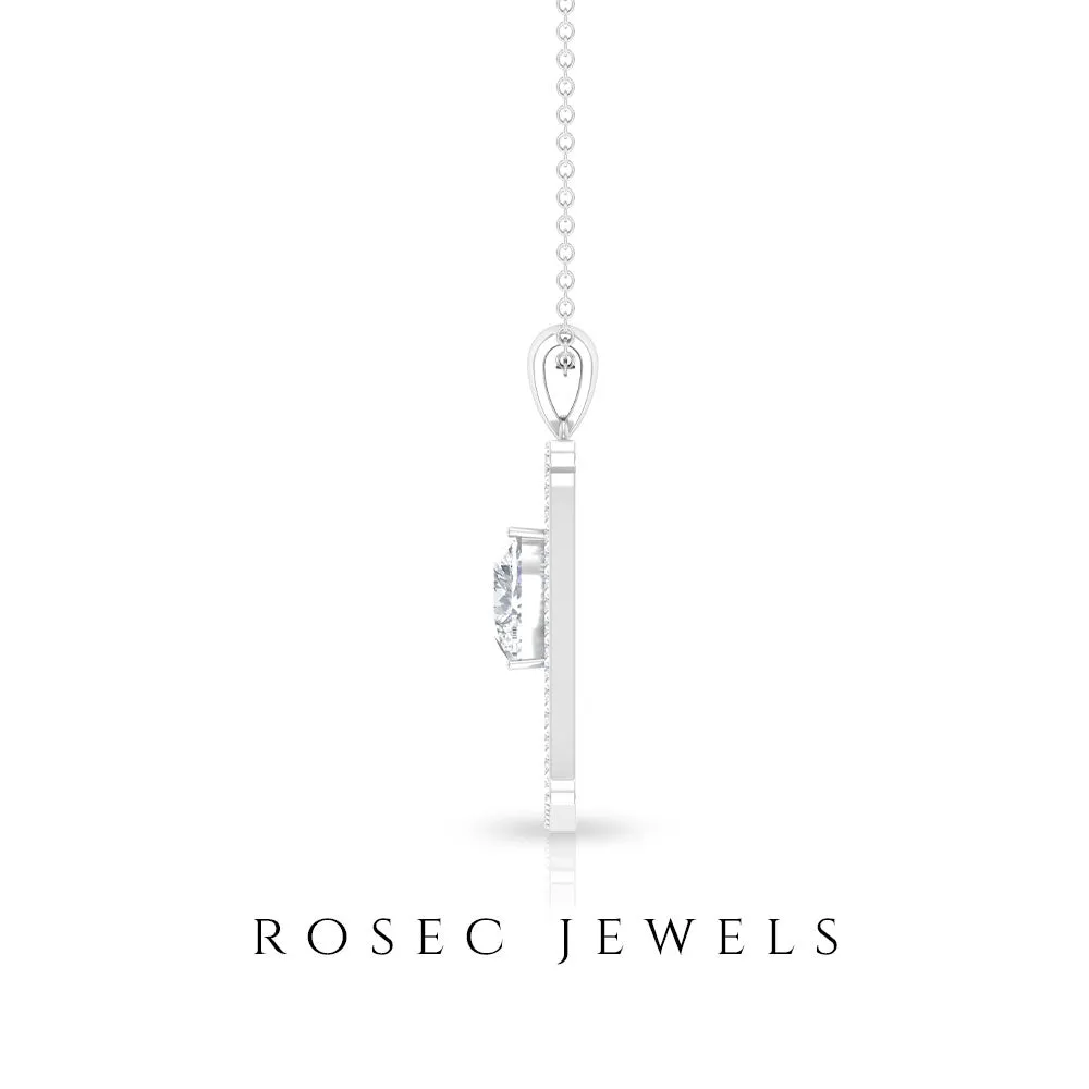 Initial A Pendant Necklace with Cubic Zirconia