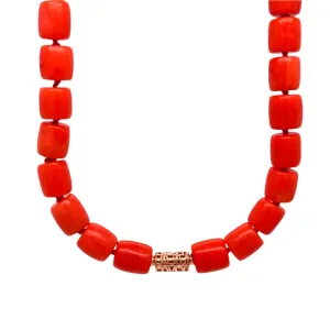 Italian Coral Bead Necklace