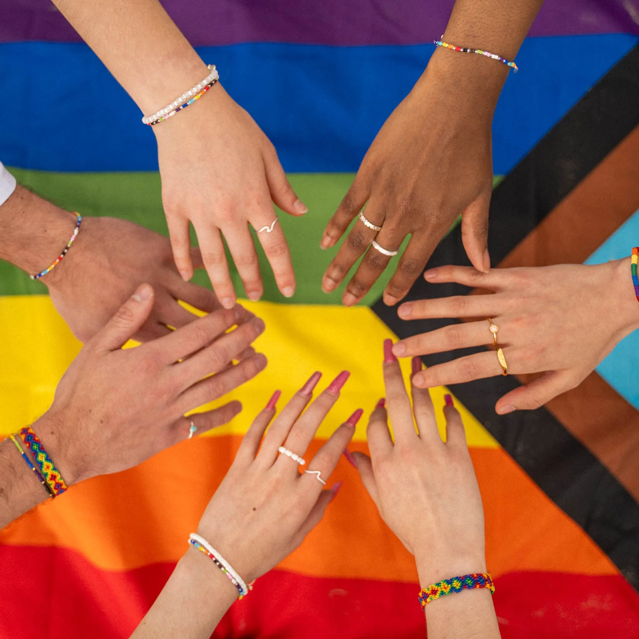 Just Like Us Pride Leme Surf Anklet Rainbow Edition