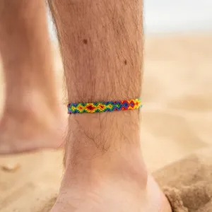 Just Like Us Pride Leme Surf Anklet Rainbow Edition