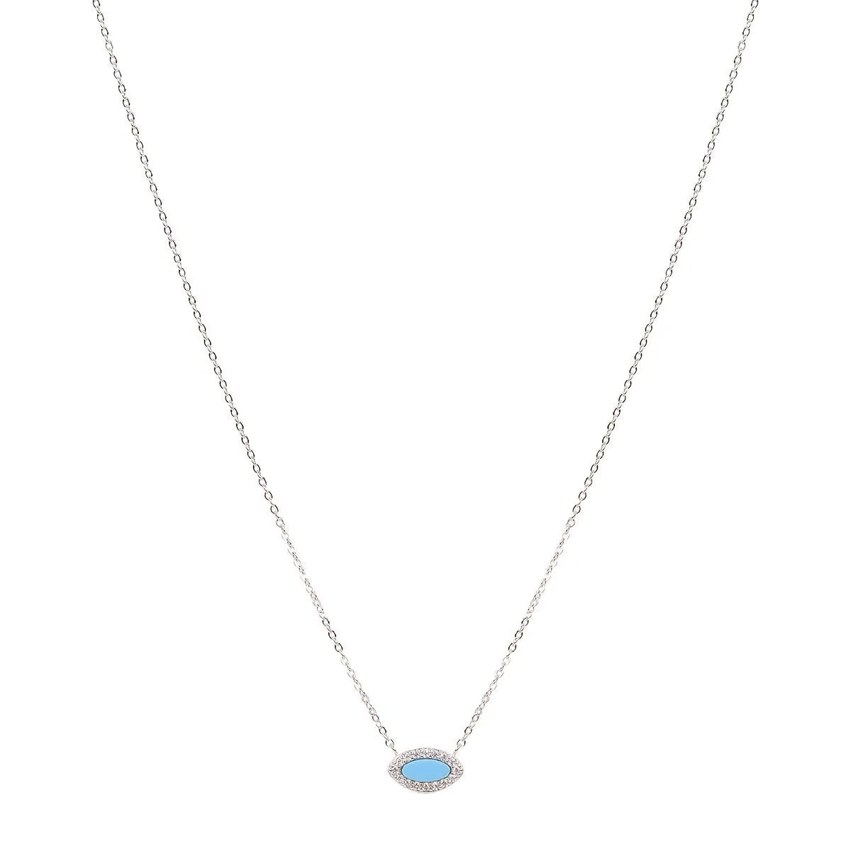 KALANI TURQUOISE EVIL EYE SILVER NECKLACE