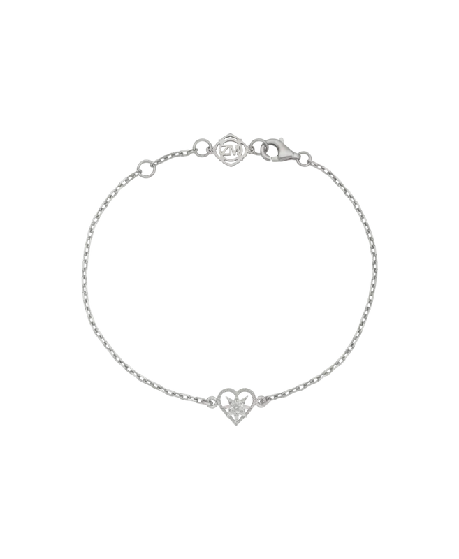Kind Heart Bracelet | Sterling Silver | White Zircon