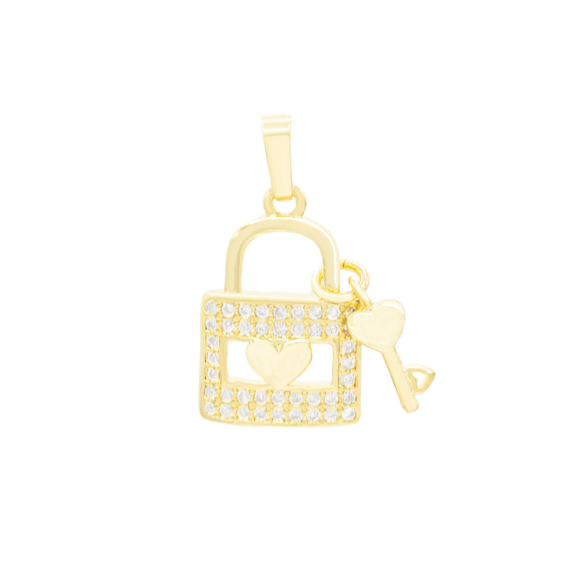 Lock CZ Pendant 14K Anklet Gold Filled Cubic Zirconia 10" Women