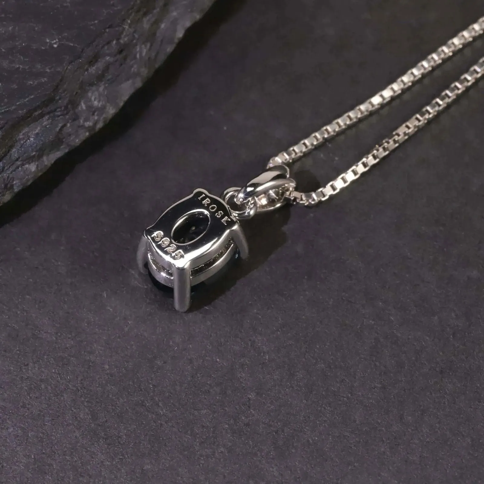 London Blue Topaz Oval Shape Pendant Necklace in 925 Sterling Silver - Irosk Australia ®