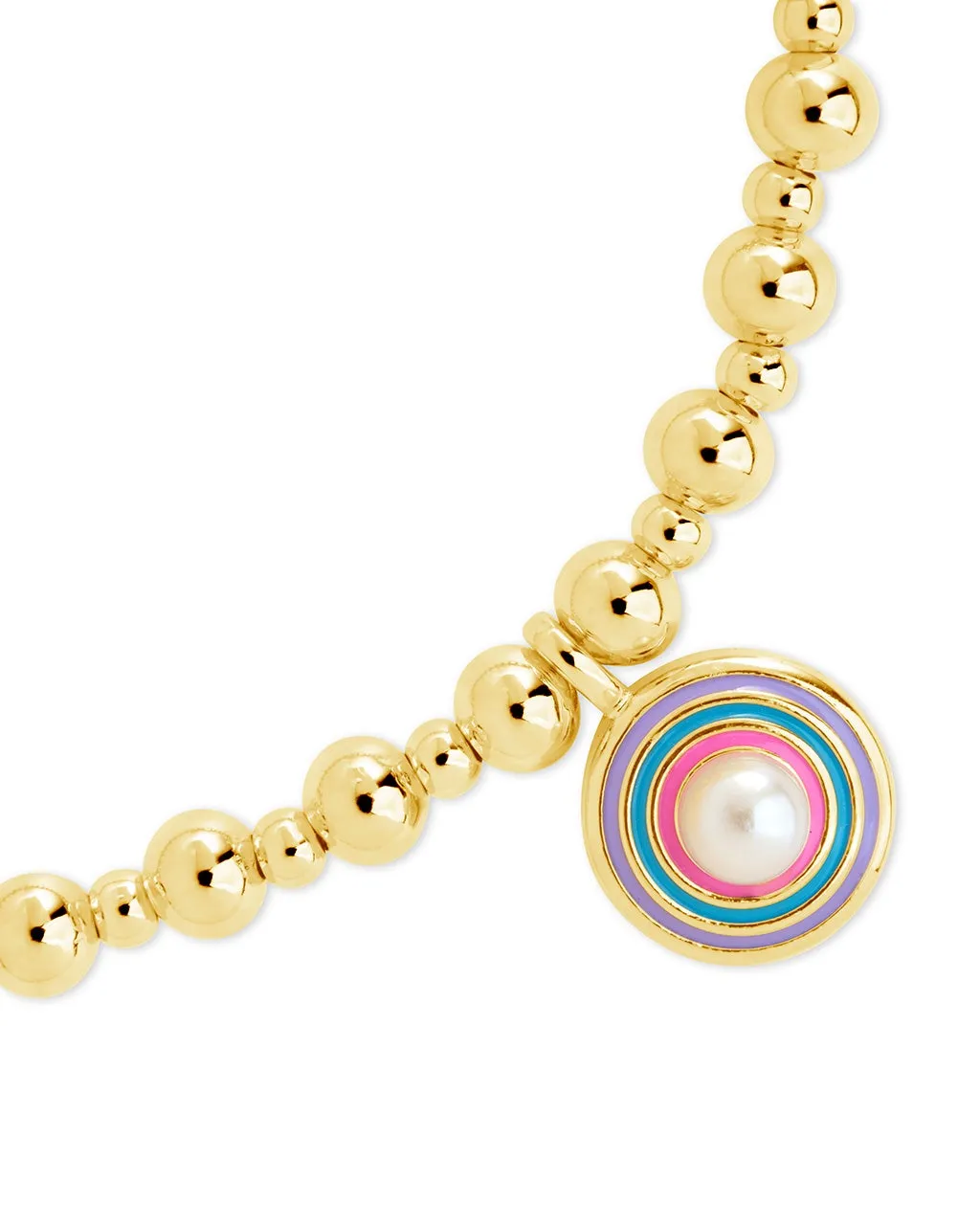 Lorelai Enamel & Pearl Charm Beaded Bracelet