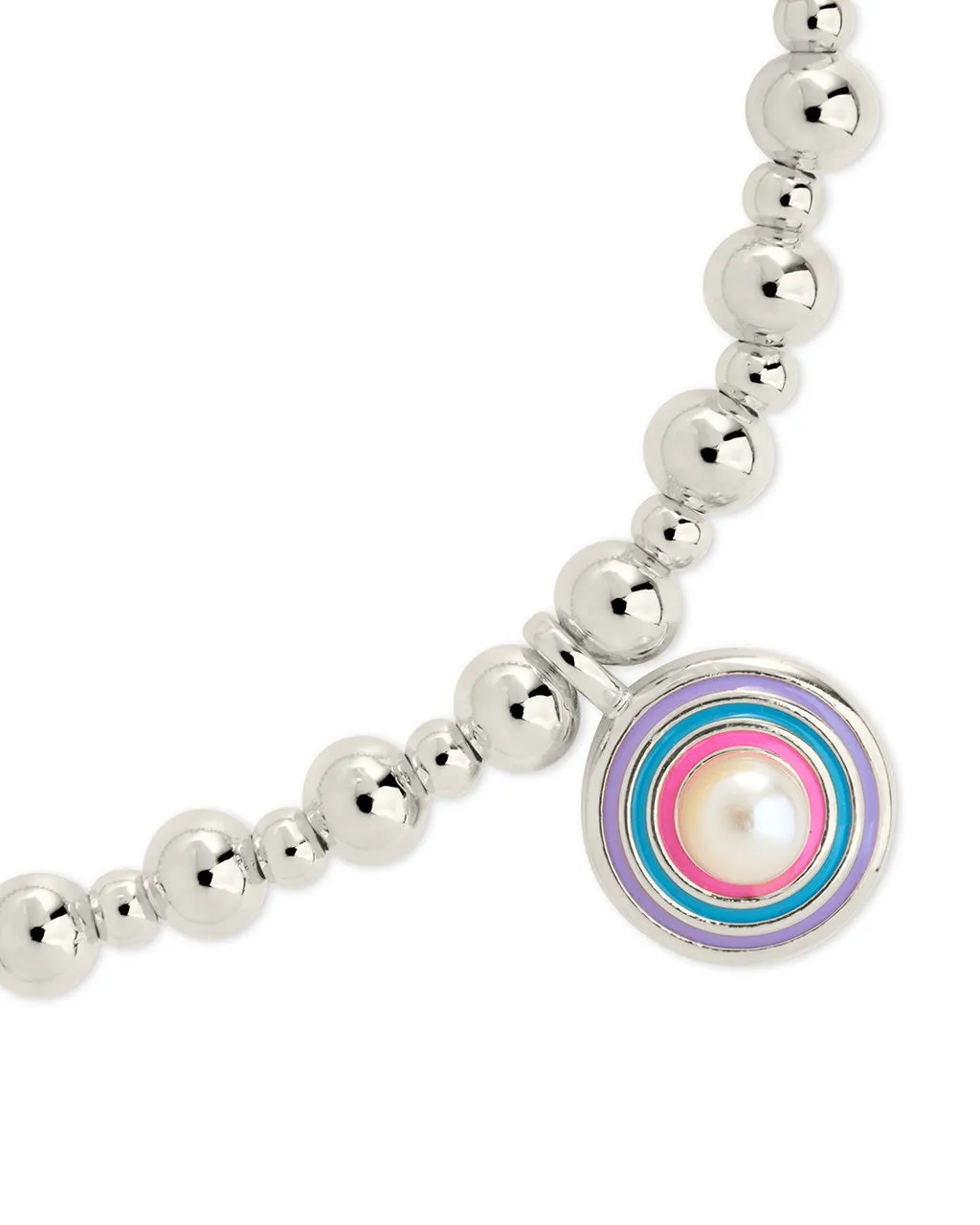 Lorelai Enamel & Pearl Charm Beaded Bracelet