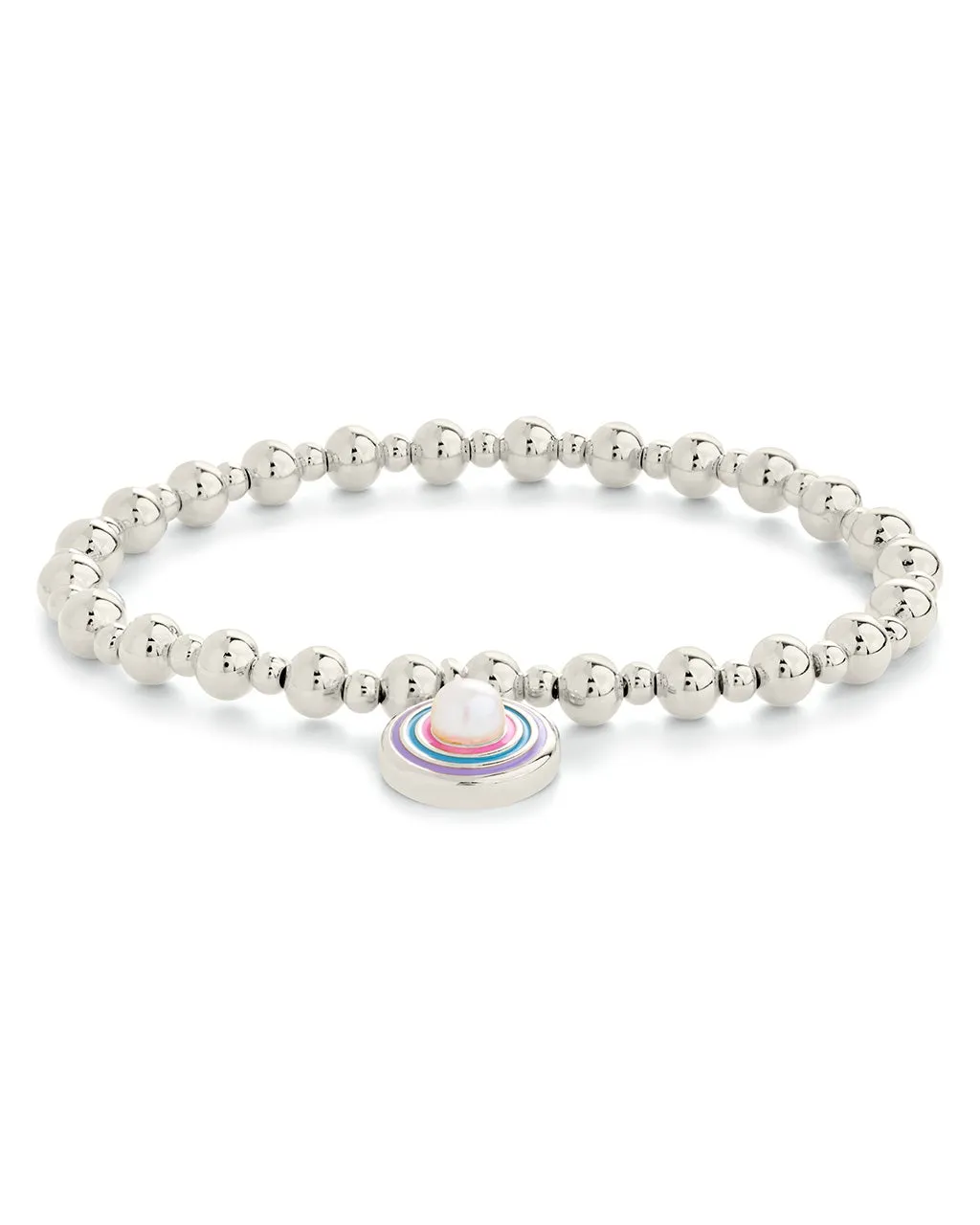 Lorelai Enamel & Pearl Charm Beaded Bracelet