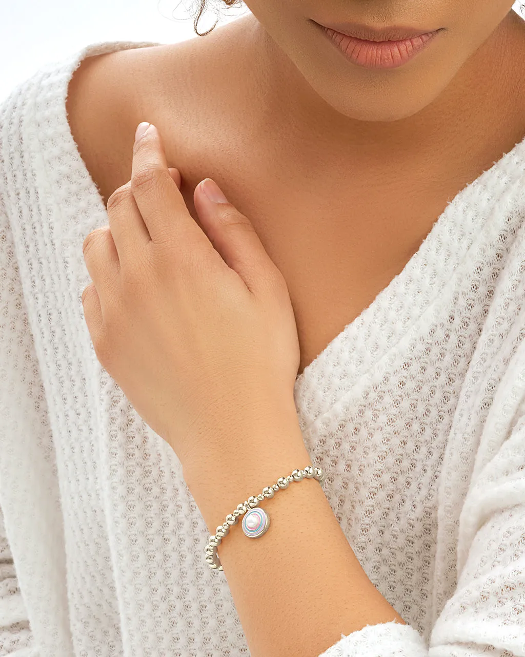 Lorelai Enamel & Pearl Charm Beaded Bracelet