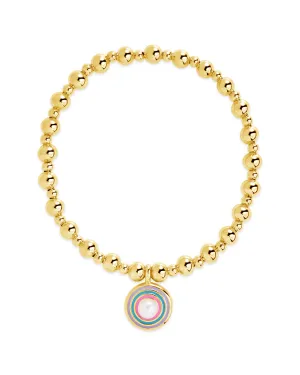 Lorelai Enamel & Pearl Charm Beaded Bracelet