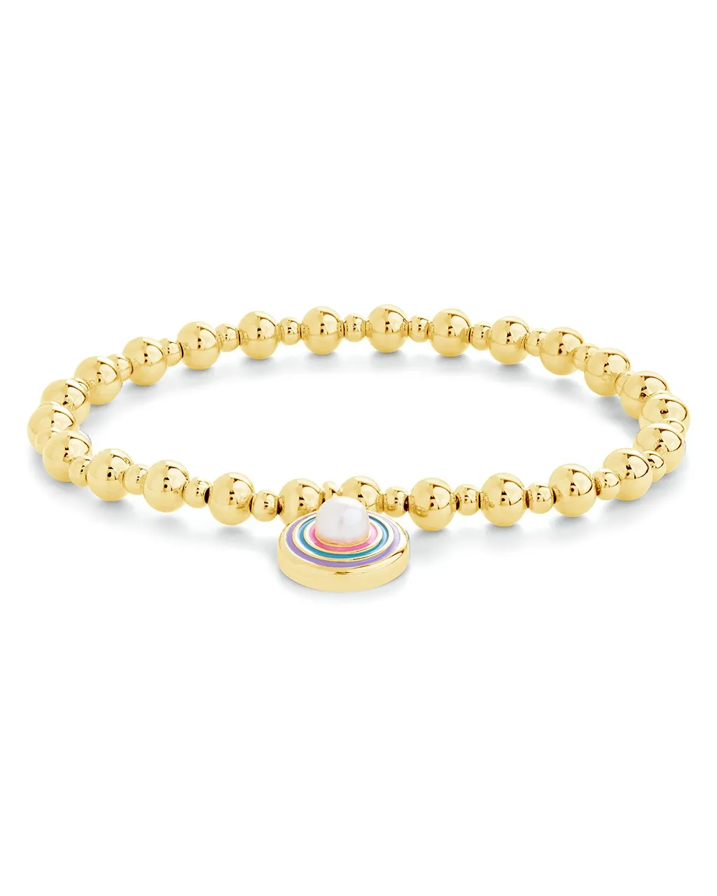 Lorelai Enamel & Pearl Charm Beaded Bracelet