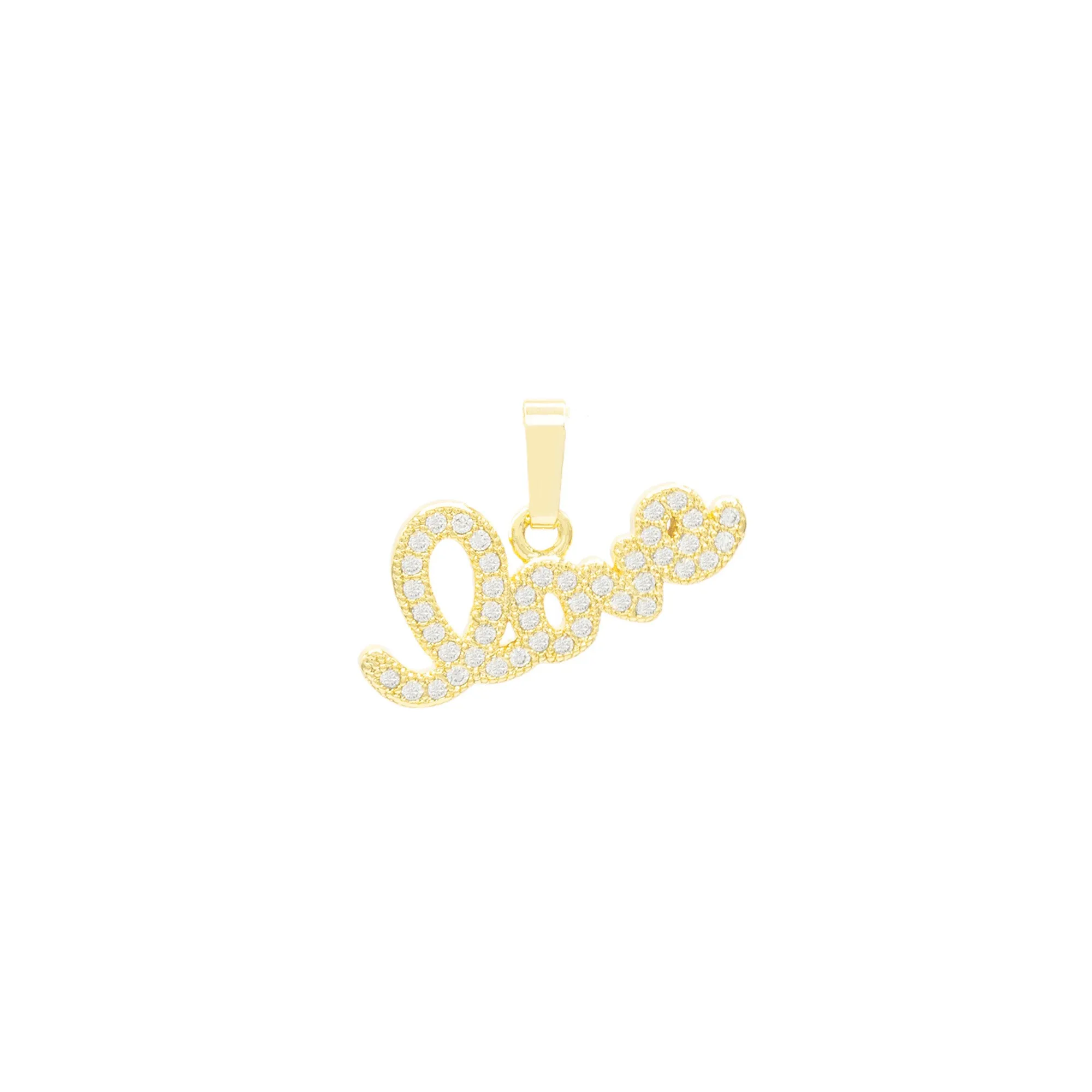 Love CZ Pendant 14K Anklet Bracelet Gold Filled Cubic Zirconia Charm Rope Foot Set 10" WomenJewelry