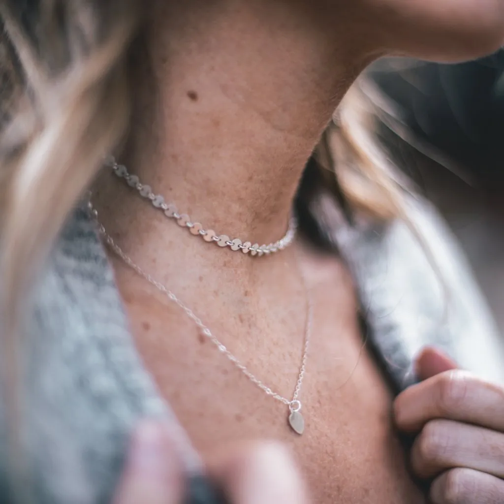 Luna Disc Chain Jewelry Set | Silver
