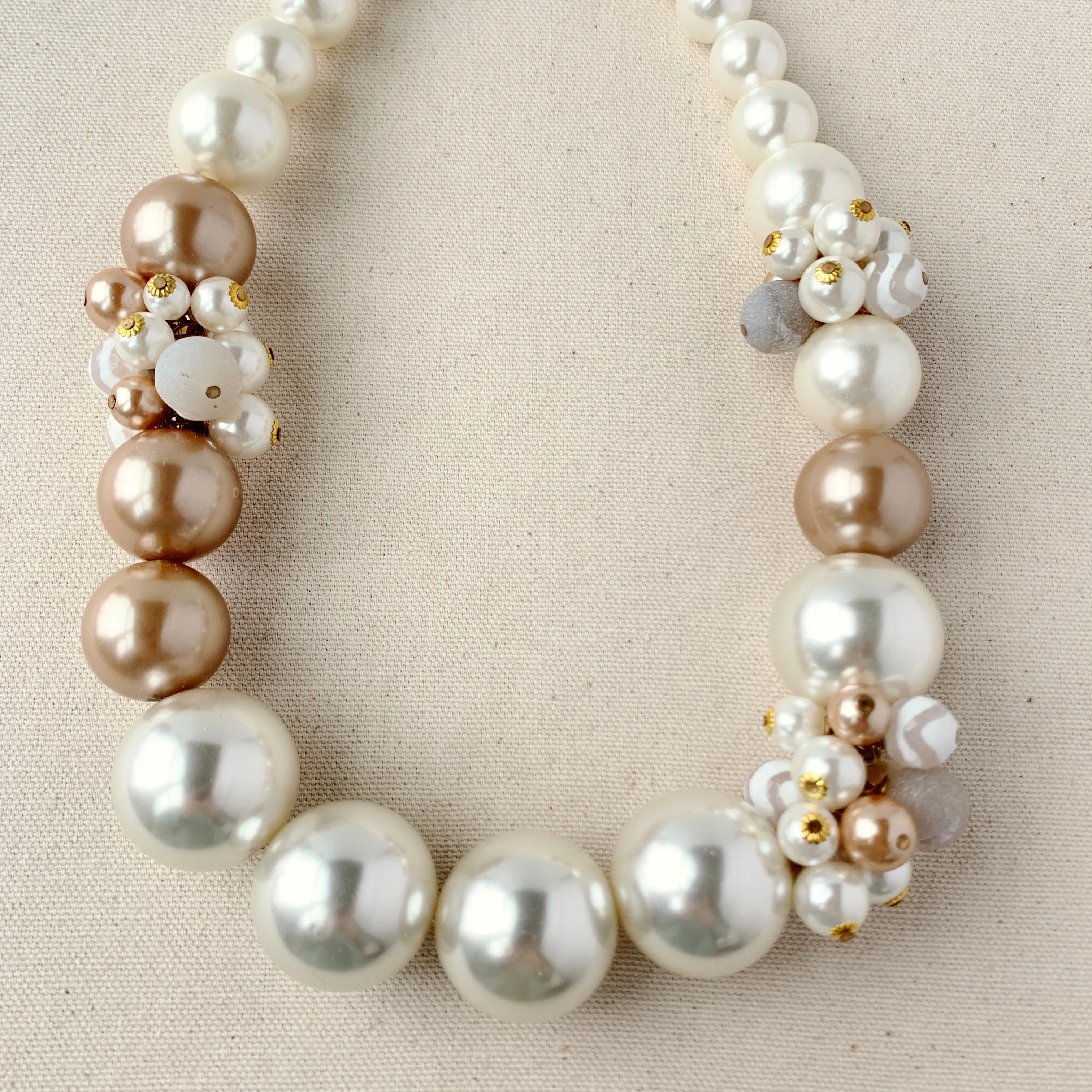 Magnolia Collection Pearl & Agate Statement Necklace