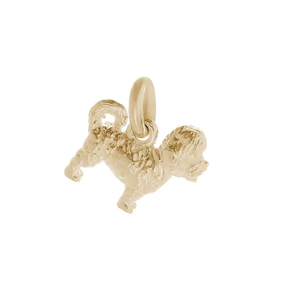 Maltipoo Solid Gold Dog Charm