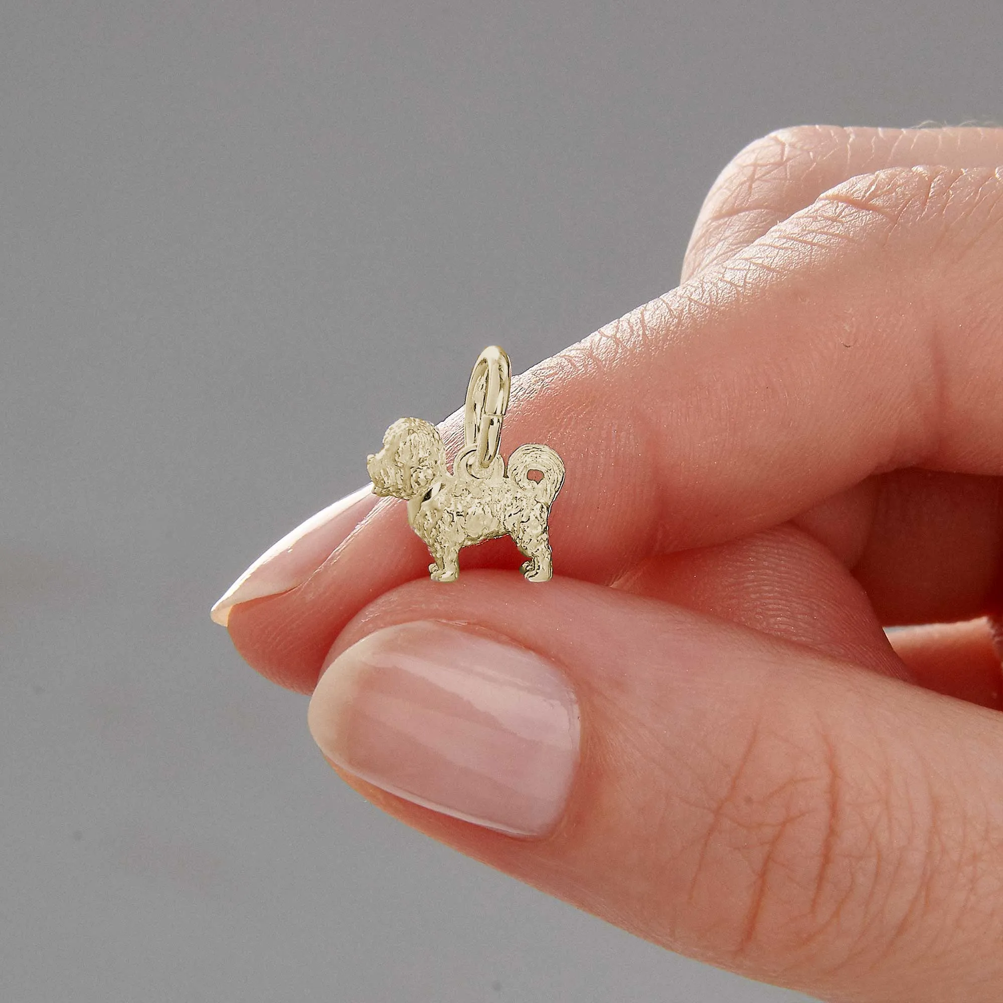 Maltipoo Solid Gold Dog Charm