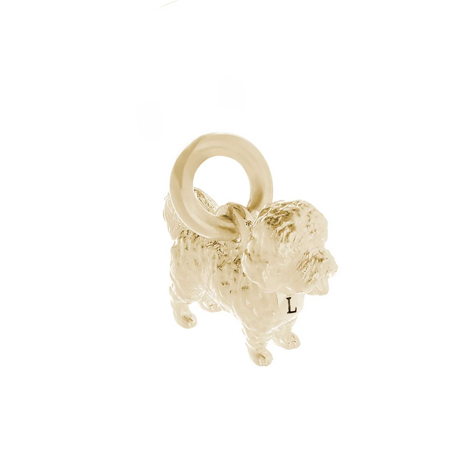 Maltipoo Solid Gold Dog Charm