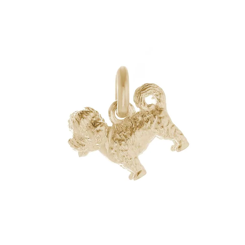 Maltipoo Solid Gold Dog Charm